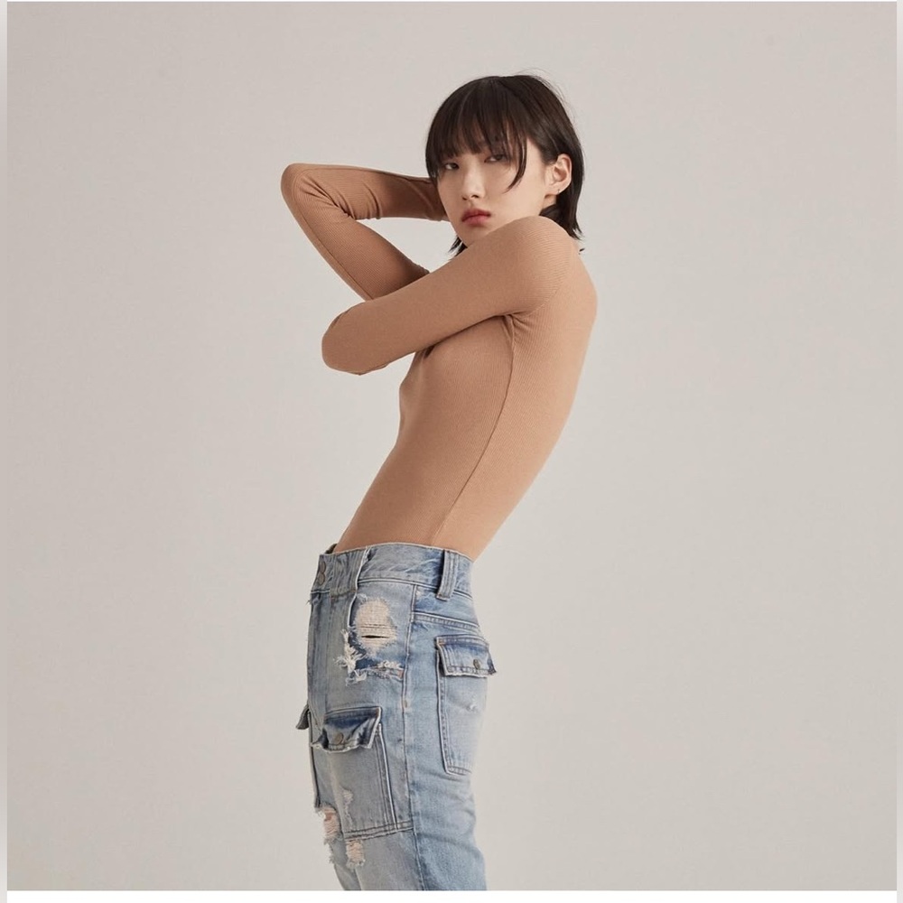 Edwin Rylee cargo distressed boyfriend denim